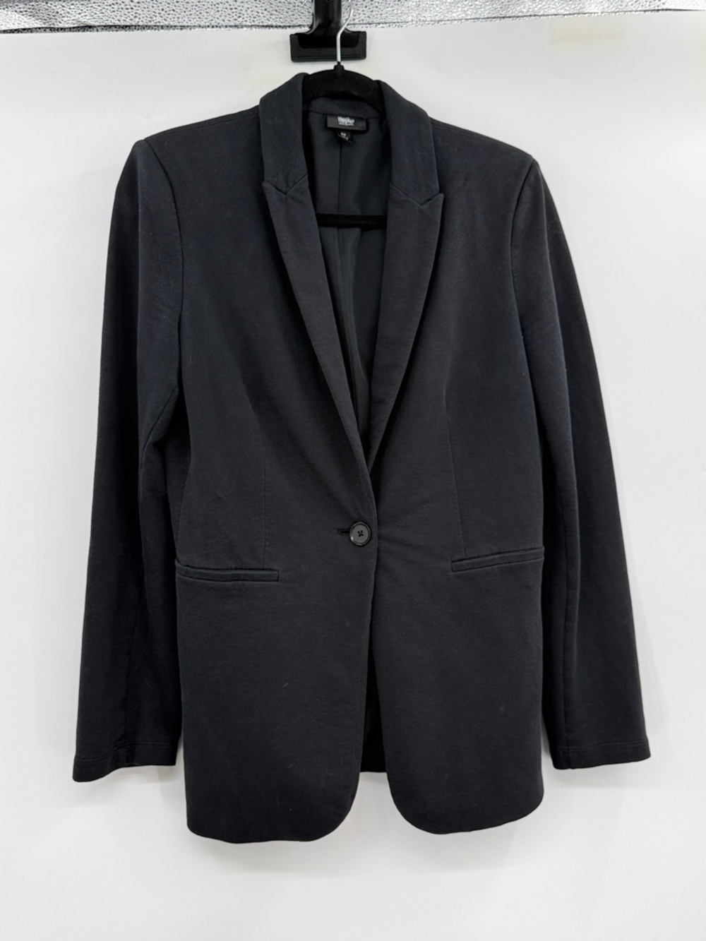 Mossimo Supply Co. Black Blazer Size M Single Button Shoulder Pads Workwear Soft